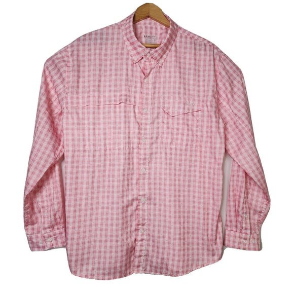 Huk Shirts Huk Performance Fabrics Fishing Shirt Ls Pink Vented Mens Large Poshmark